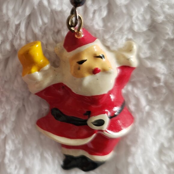 Vintage Santa Claus Earrings Christmas Santa - Picture 4 of 6